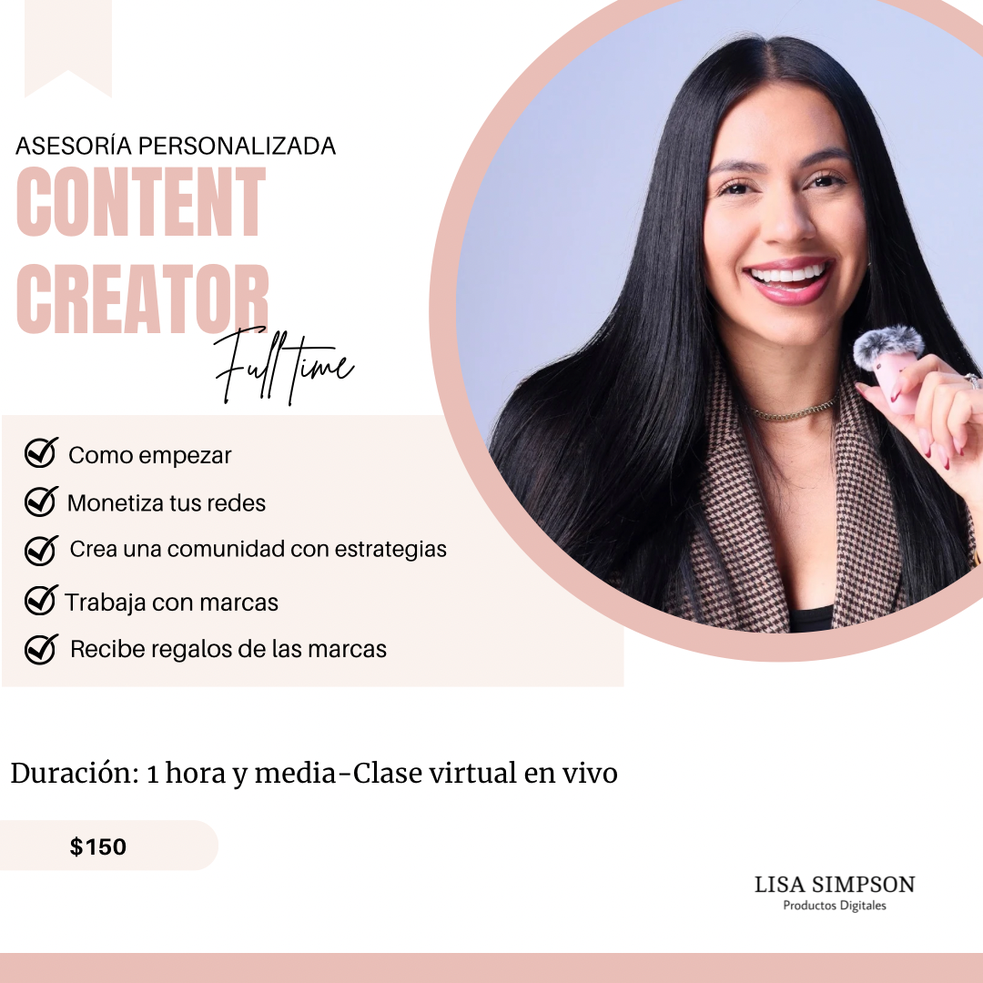 Asesoría personalizada Content Creator