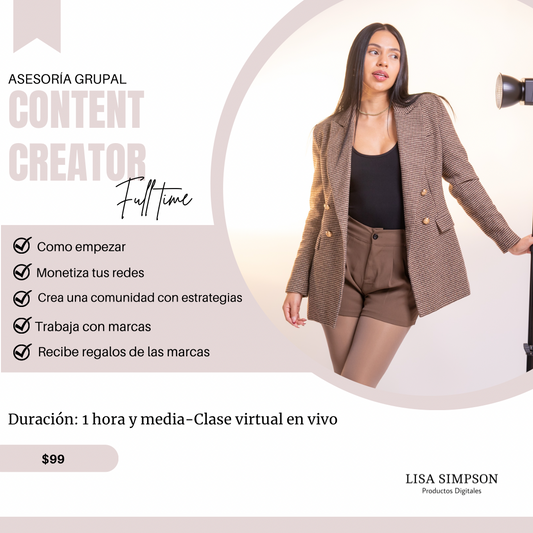 Asesoría Grupal Content Creator